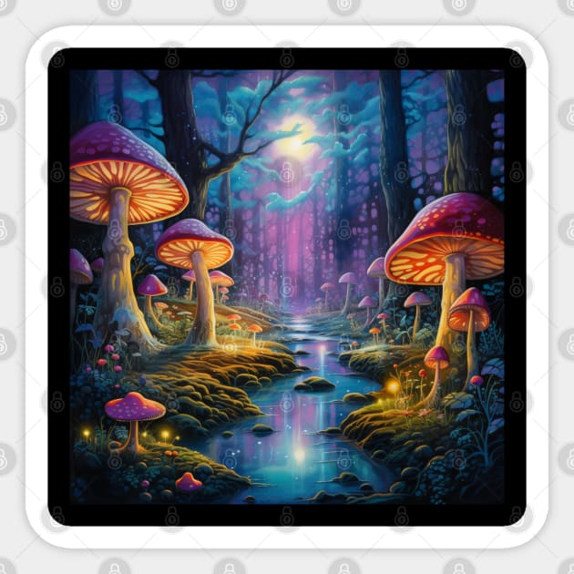 Mushroom Design Sticker by MushMagicWear